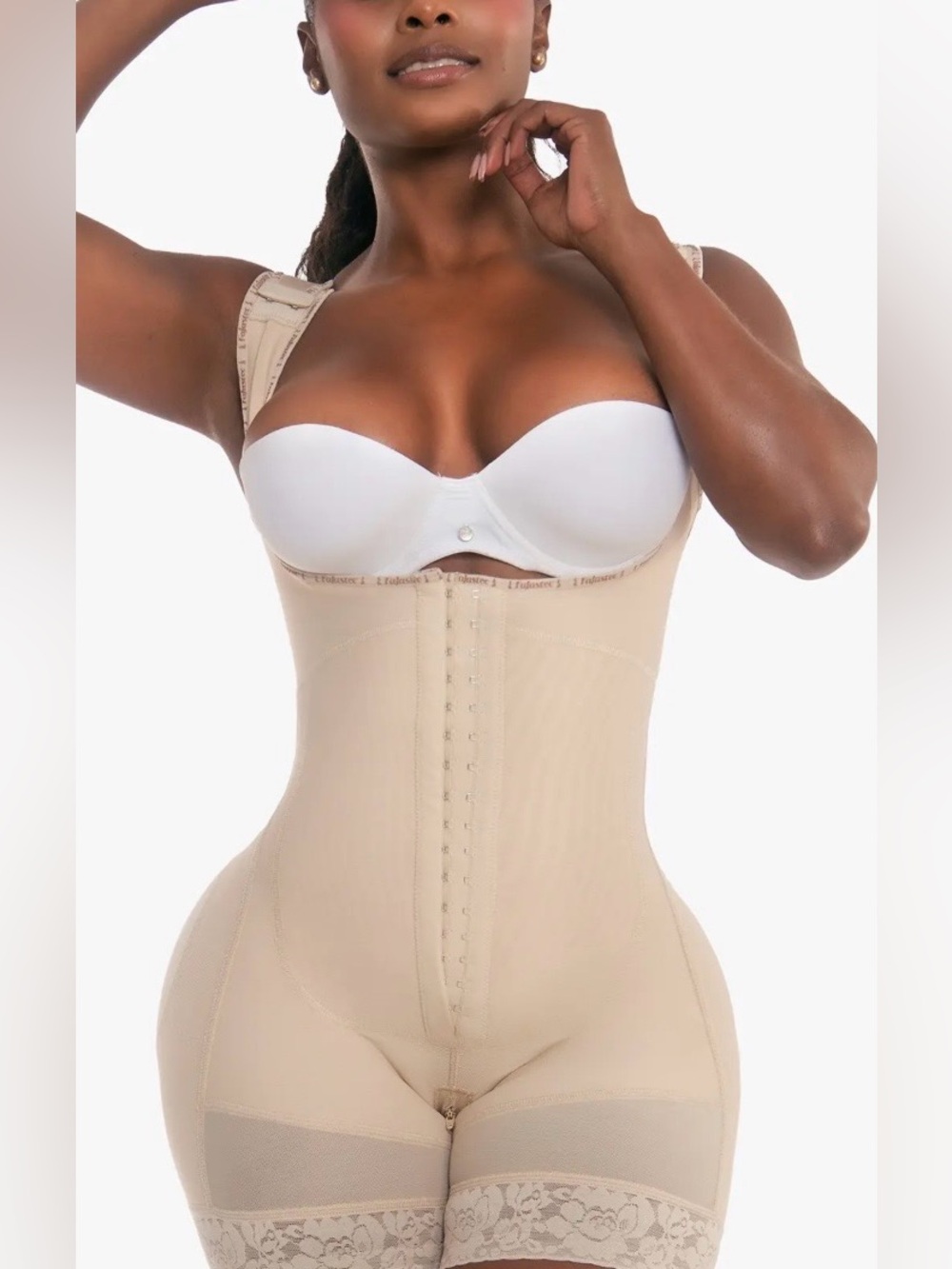 Fajastec Colombian Faja XL Beige Body Recovery Shaper with Adjustable Straps
